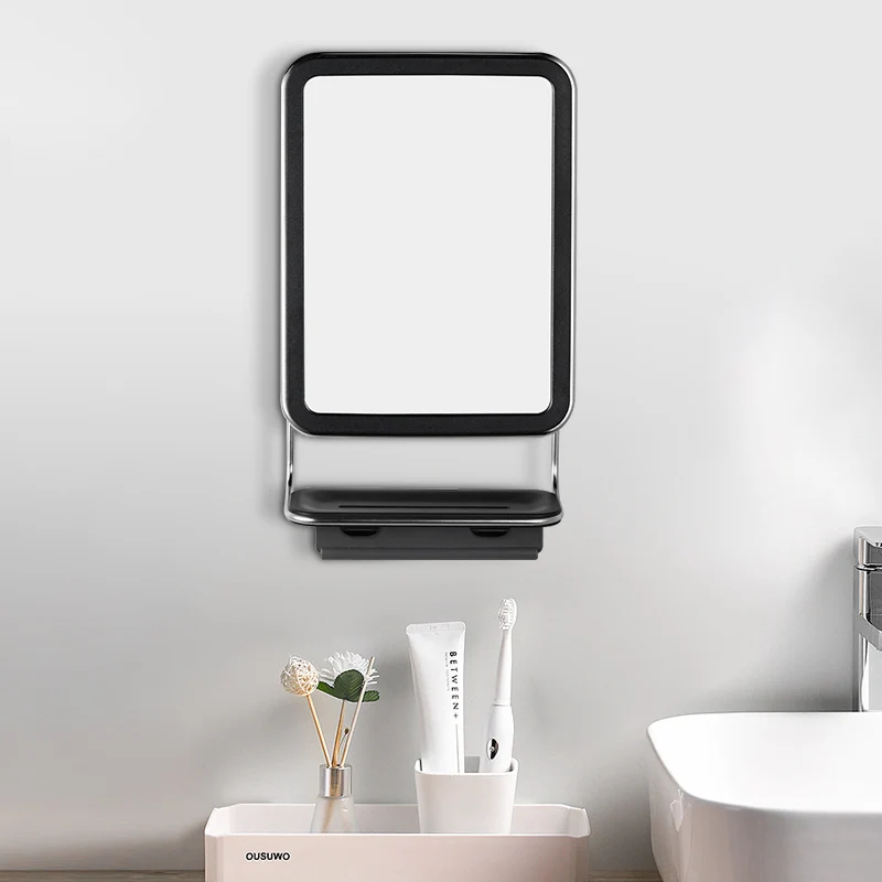 Greenfrom New Design Square Single Side Bathroom Anti Fog Shower Vanity Wall Mounted Makeup Mirror With Shaving