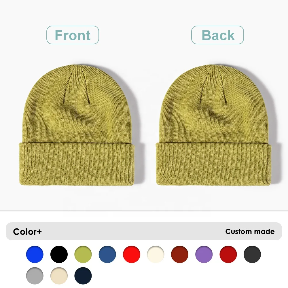 2021 Knitted Beanie cap winter accessories beanies with custom embroidery Acrylic Fashion Skullies Hats Winter Knitted Hat