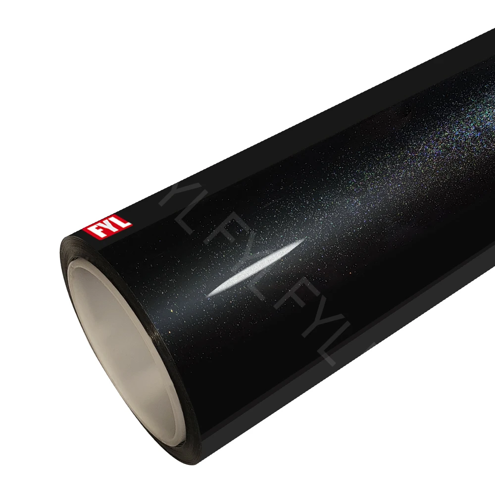 Анти-желтый цвет обернуть виниловый ТПУ глянцевый жемчуг искры алмаз черный PPF пленка