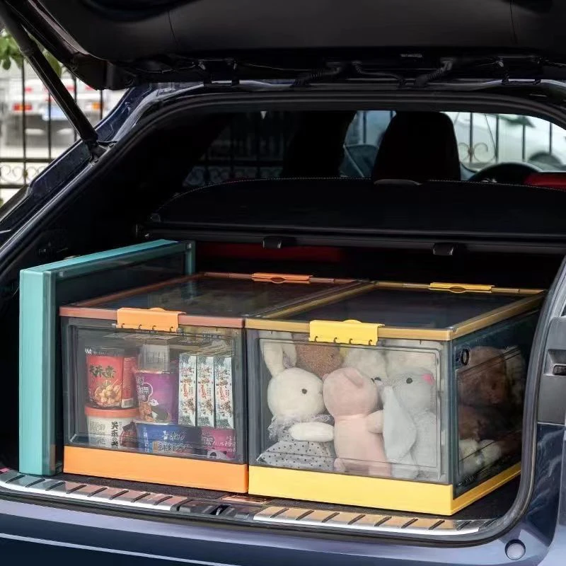 New Design Foldable Car Trunk Organizer Collapsible Storage Box Large Clear Plastic Multifunction Picnic Camping Plastic Bins