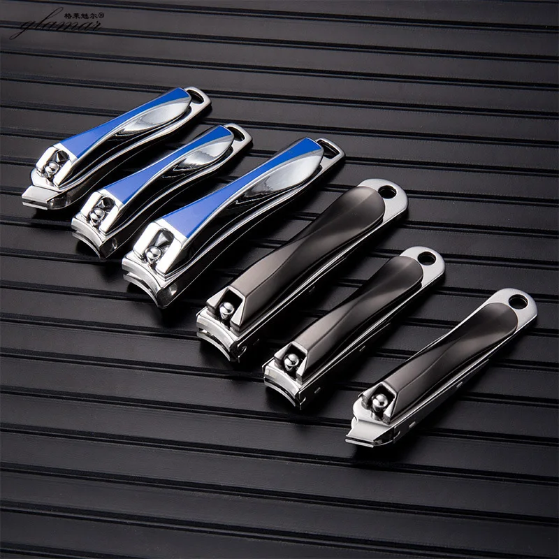 Wholesale High Quality Stainless Steel Automatic Nail Clipper Korea Black Finger Nail Tip cutter Set Pedicure Care