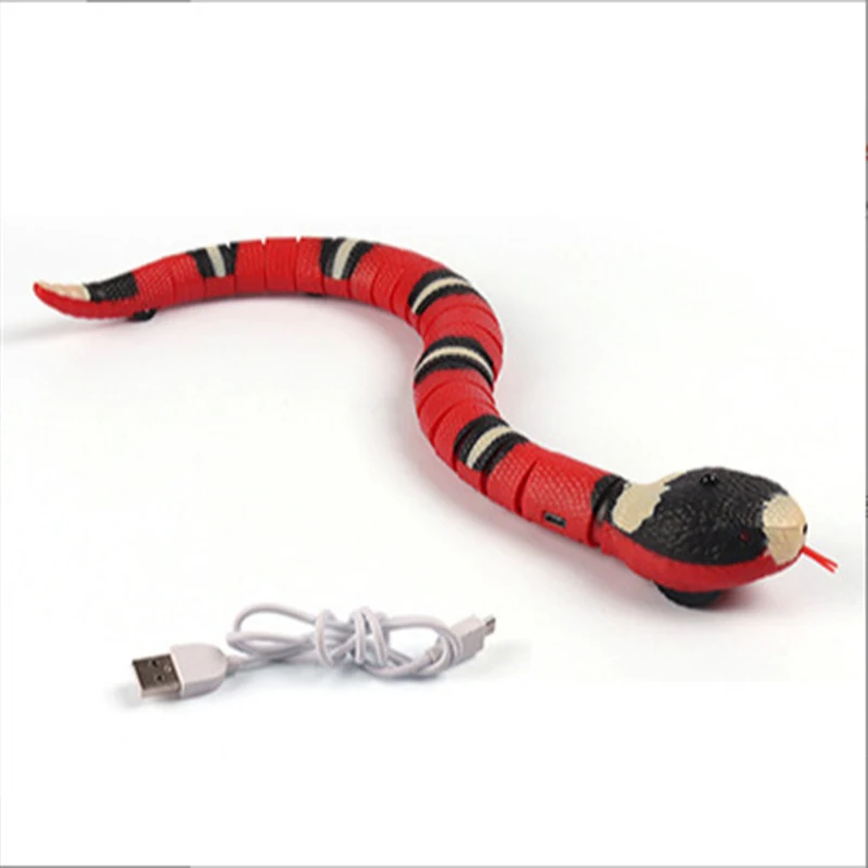 OEM ODM custom logo interactive cat toys smart sensing snake cat toy custom built-in infrared sensor snake smart toy for cats