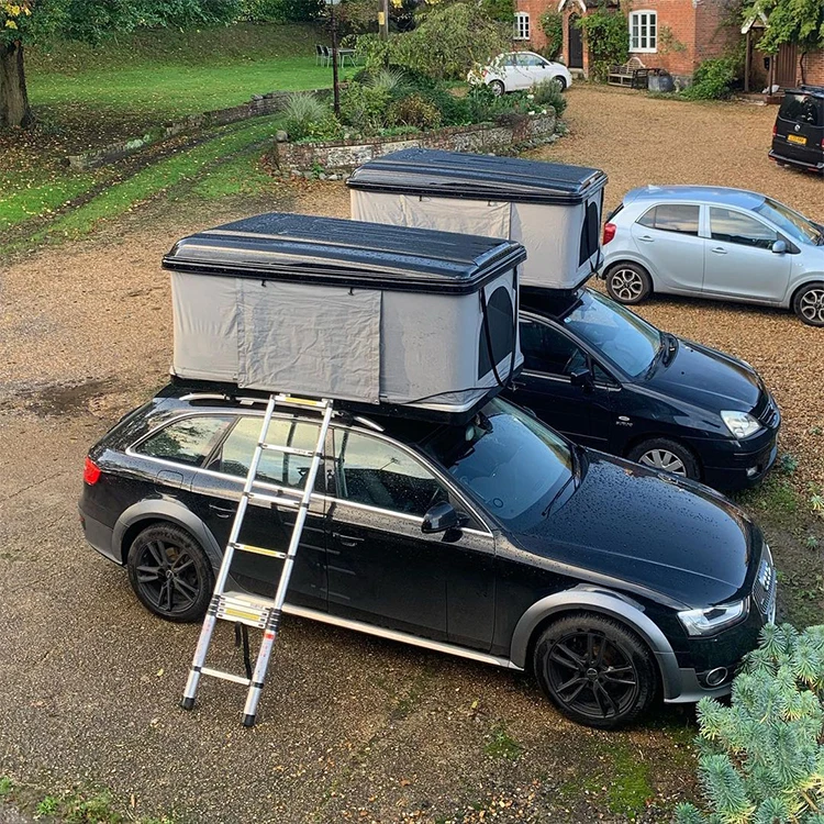 Qibu aluminum roof tent folding waterproof portable shell car roof top tent for camping outdoor