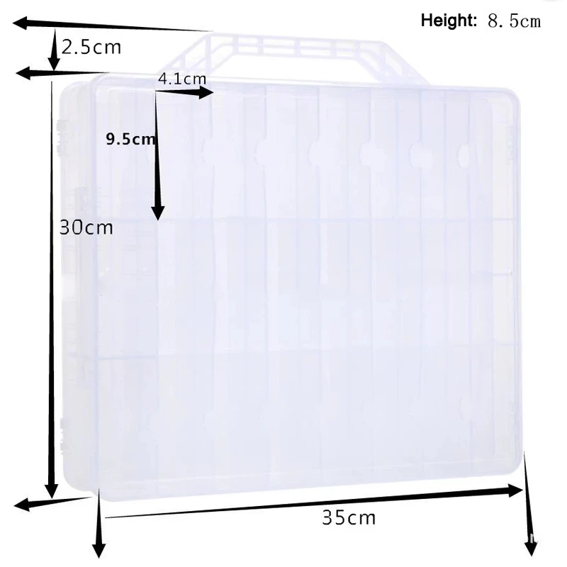 30/48 Slots Nail Polish Organizer Storage Case Divider Transparent UV Gel Portable Holder Double Side Plastic Box With Handle