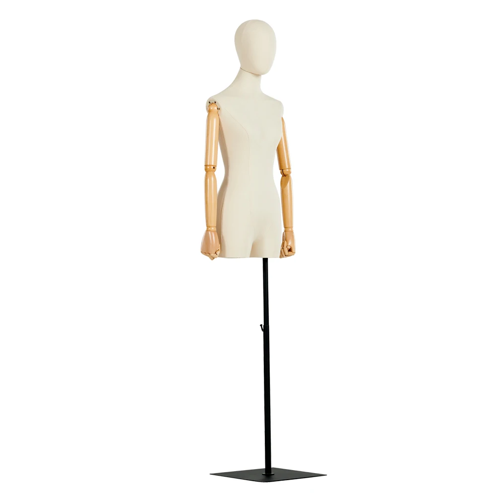 Foam Made Female Mannequin Dress Form Covered With Various Fabric Mannequin