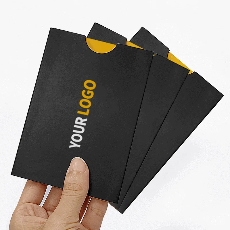 Black Sleeve Double Pulling Credit Card Gift Box Business VIP Cardboard Sliding Envelope Credit Card Packaging