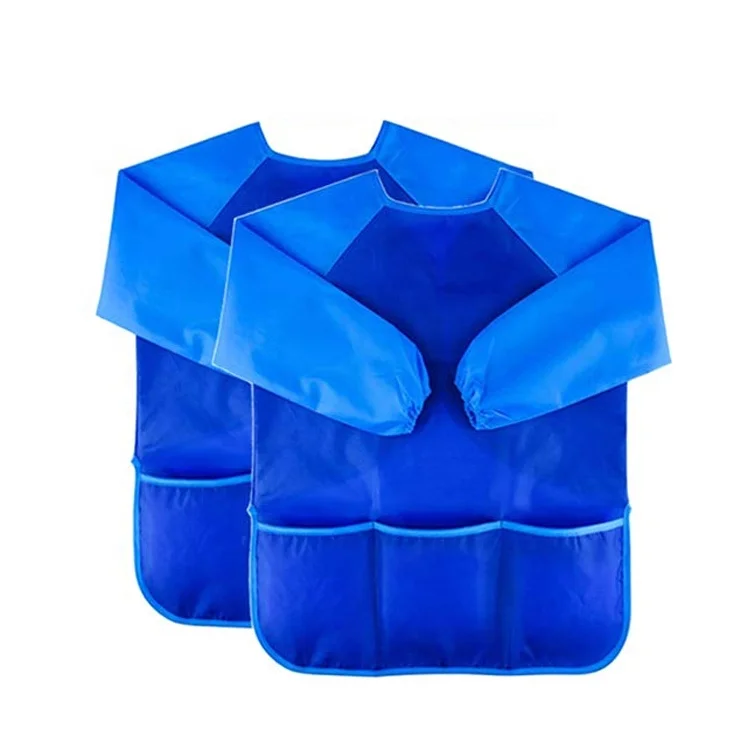 Pink Waterproof Nylon PVC Baby Bib Children Long Sleeve Apron or Children Painting Art Apron with Sleeves