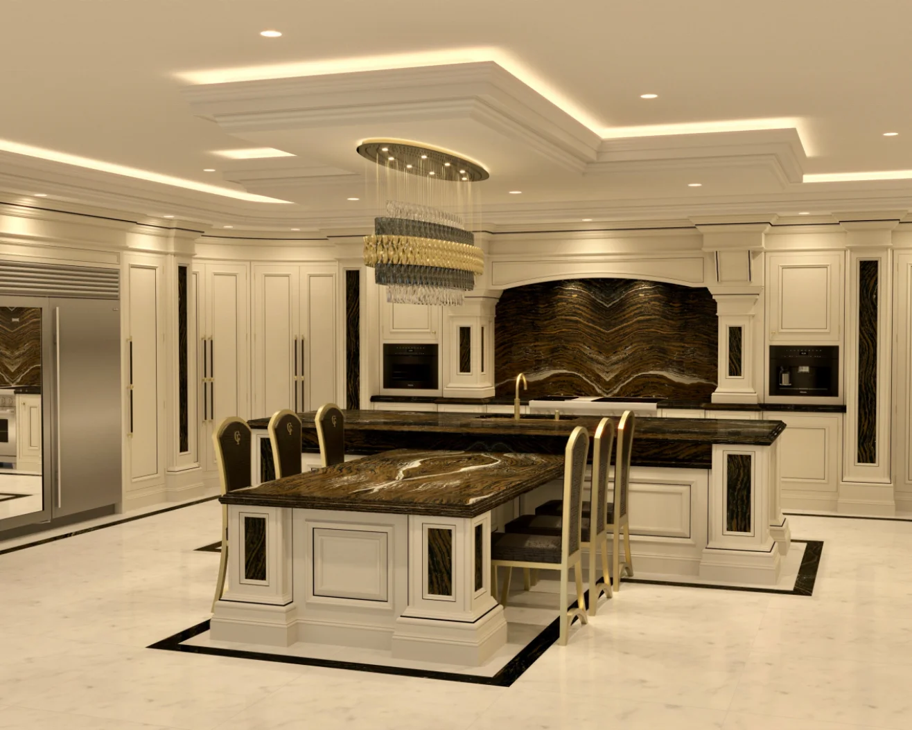 America Large Luxury Custom White Lacquer Solid Wood Kitchen Cabinets Classic Large Island