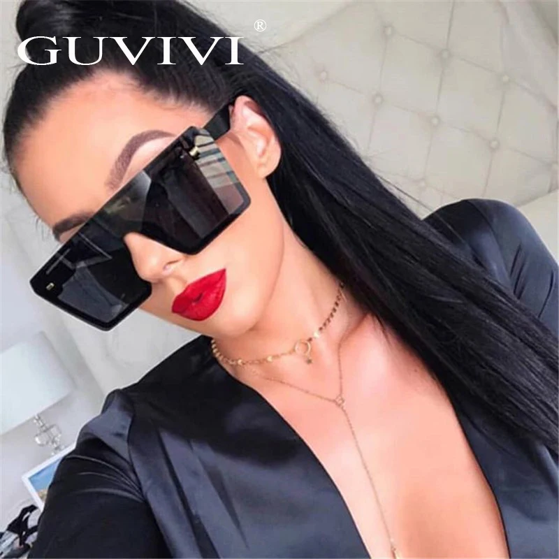  GUVIVI квадратные Модные новейшие солнцезащитные очки женские большие градиентные цветные