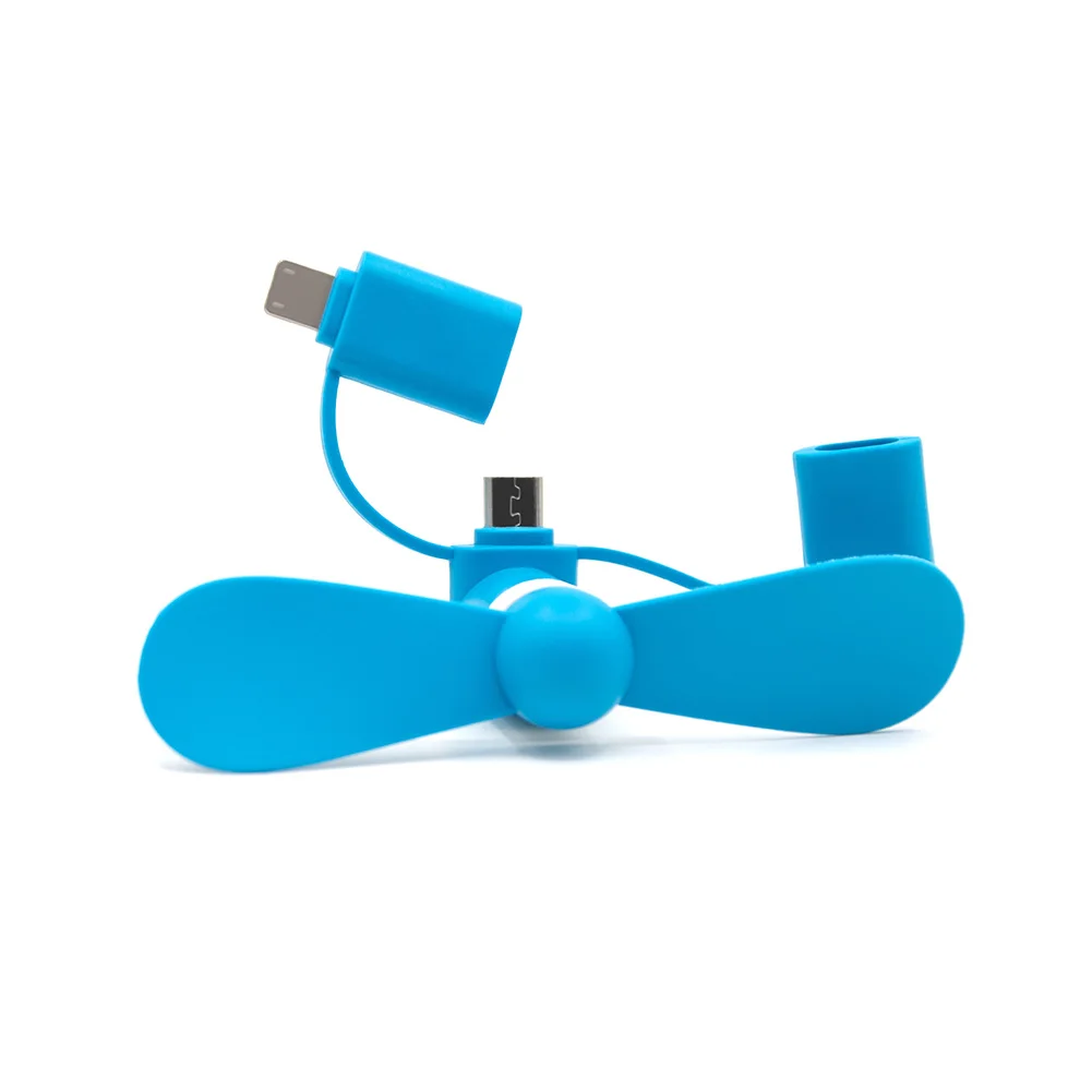 Promotion Gift 3in1 Mobile Phones Handheld Portable Cooling Usb Cellphone Small Mini USB Fan For iPhone, Micro USB and Type C