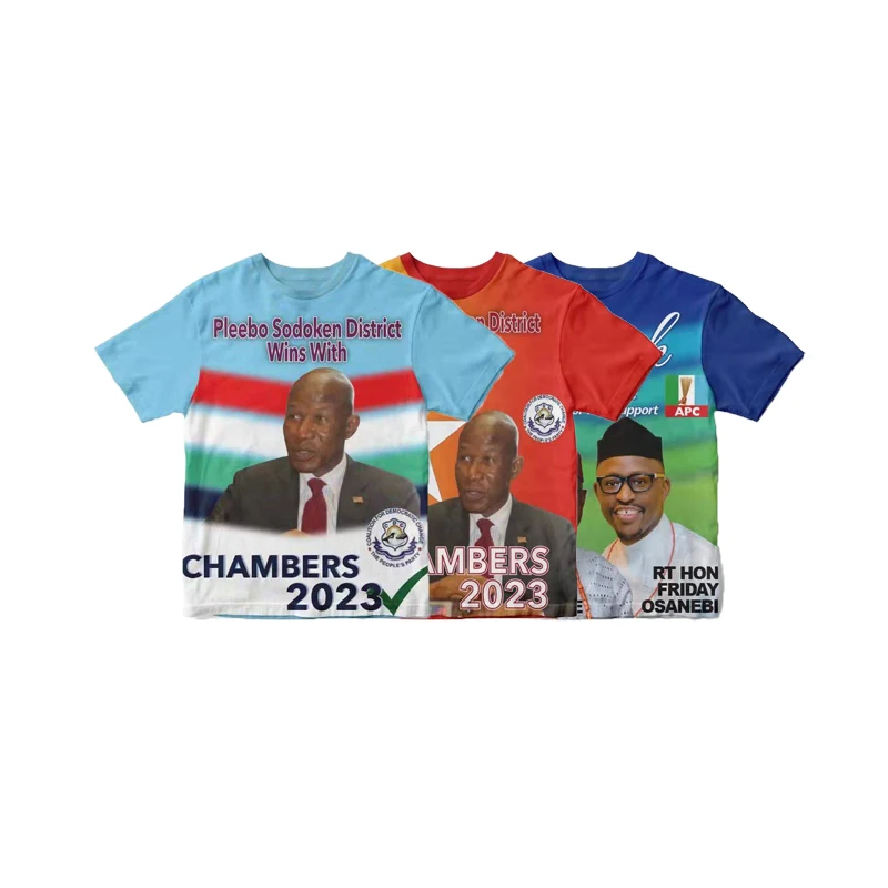 Huiyi Competitive Price Custom Polyester Tshirt Factory Hot Sales Full Print T Shirt Papua New Guinea Election T-Shirt