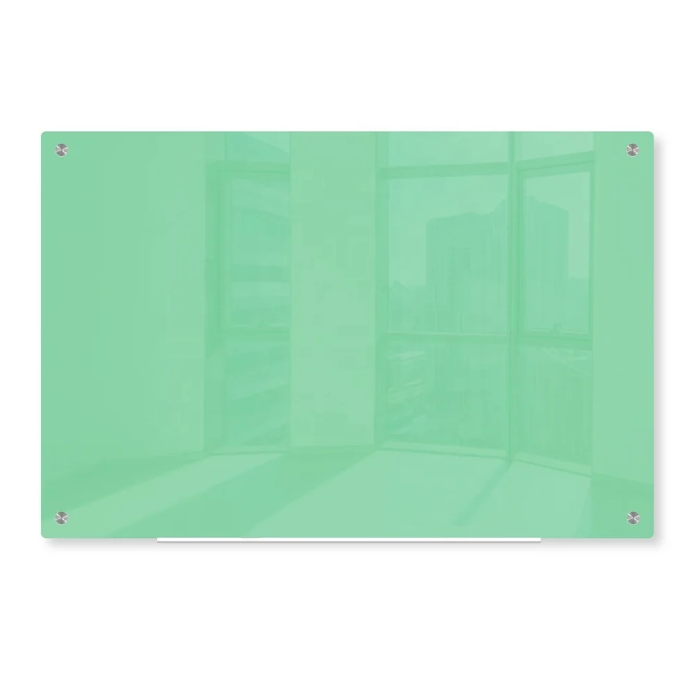 Eco-friendly factory directly office whiteboard magnetic glass toughened light green board for teaching