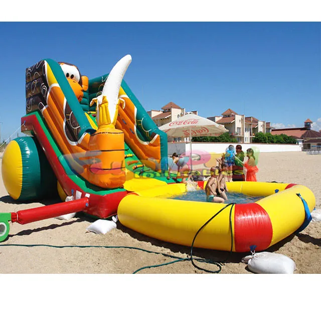 Amazing outdoor playground toboggan gonflable juegos inflables acuaticos inflatable water slide with pool