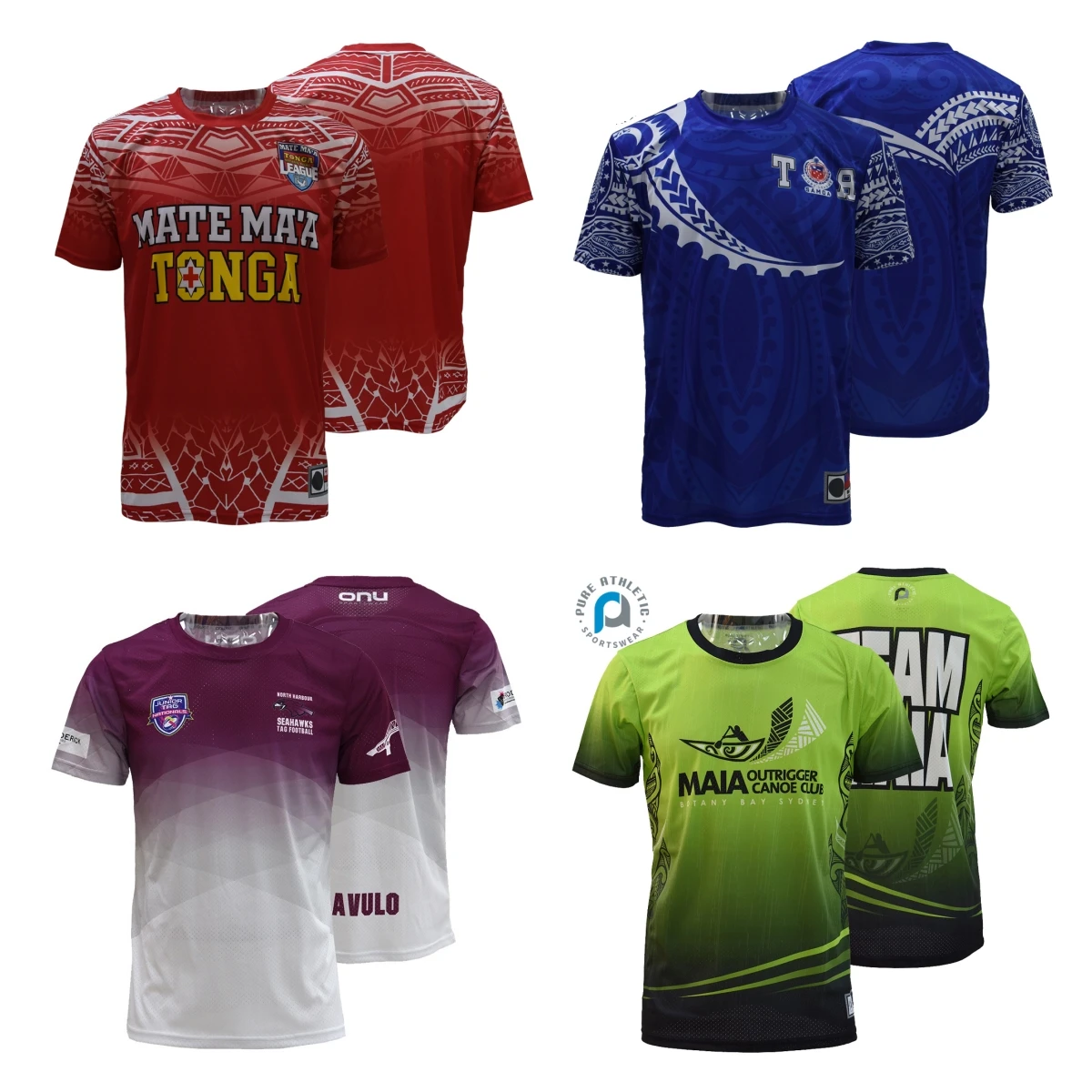 Pacific Islands design t shirts Custom sublimation training t shirts men sports touch tag rugby t shirts shorts uniforms