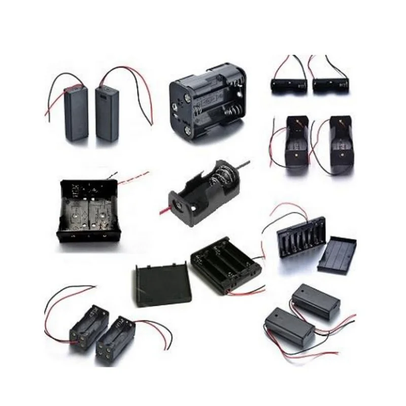 AA 6V button battery holder case 4slots smt 4AA switch&cover plastic battery holder case with micro connector