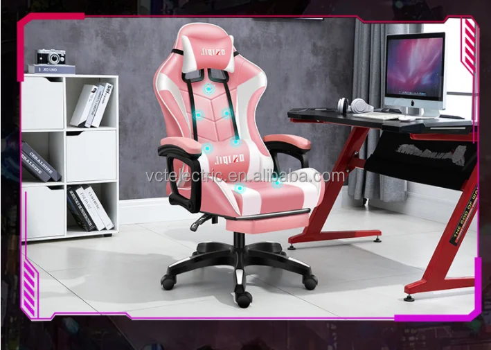 Home Office Computer Desk Z Shaped Large Gaming Chair and Table Set Gaming Table Rgb Massage Music Play Function PC Gamer