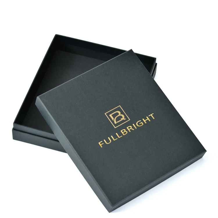 Custom Recyclable Luxury Rigid Lid And Base Paper Box Man Gift Present Belts Ties Packaging Black Paper Boxes