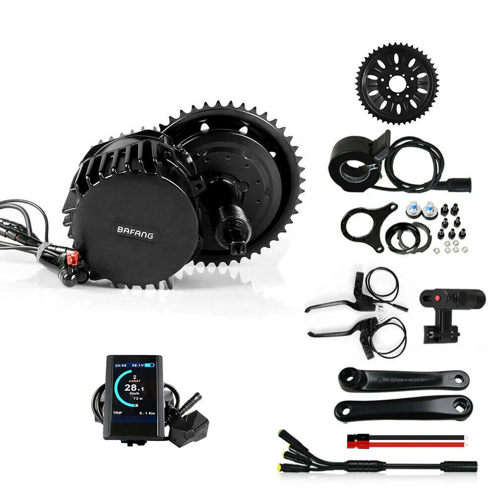 Newest 48v 52v  48v 1000w Bafang BBSHD BBS03 mid crank motor electric bike mid motor kit  with color display