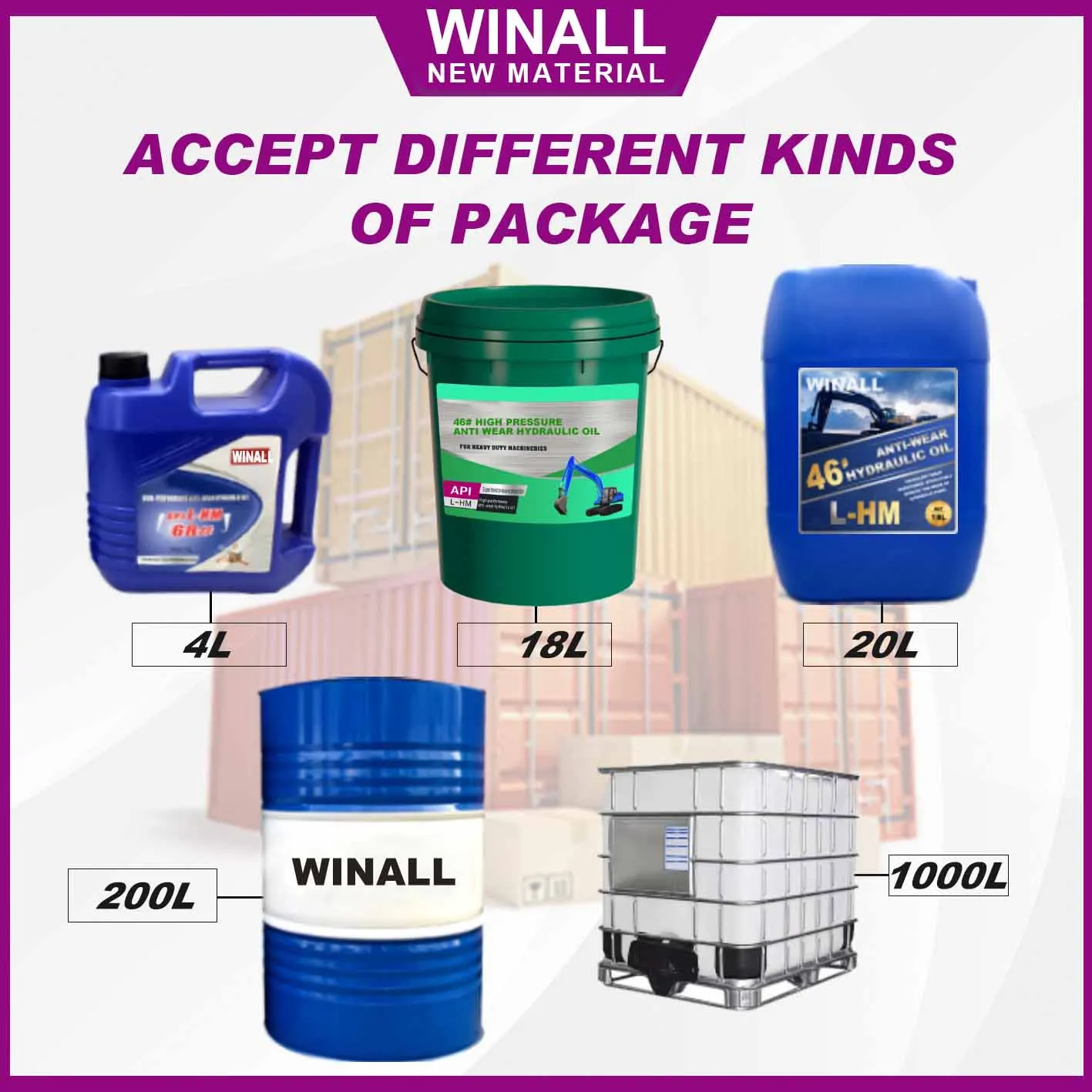 Winall Manufacturing Factory Hot Sale Cheap 68# Forklift Hydraulic Oil Type