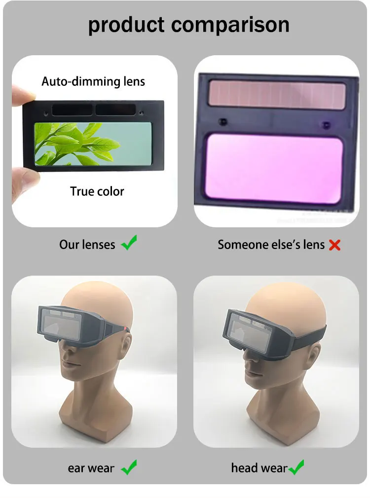 Safety Glasses Solar Auto Darkening Welding Glasses Special Anti-UV True Color Goggles Welder Protective Eyeglasses