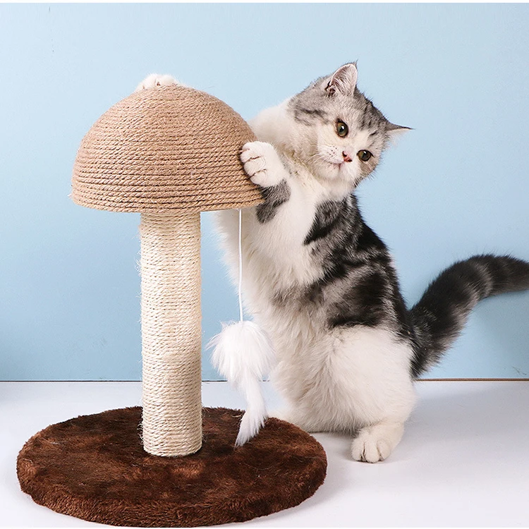 Cat 2022 Mushroom shaped Trixie Handmade Wood Pet Scratcher Simons Cat Game Wooden Lotus Maine Coon Cat Tree