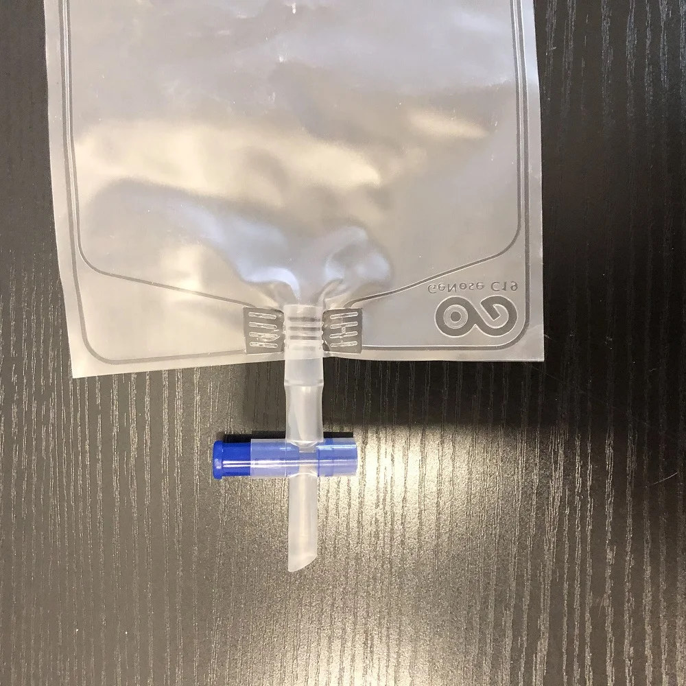 Disposable Medical  pvc Air Collection Bag Breathing Bag With pp T-cross Valve