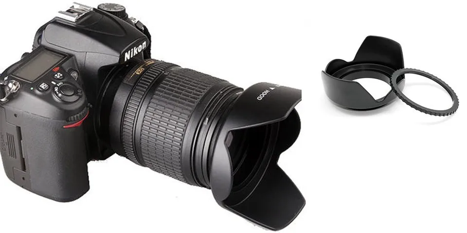 BAODELI Camera Lens Hood For Canon 77d 100d Sony A6000 Fujifilm Nikon D3000 D3500 D5100 D5600 Accessories