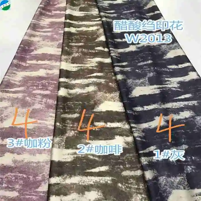 polyester woven fabric acetate crepe print 100% inspection stock lot goods