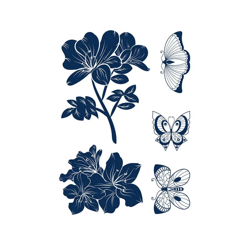 New herbal tattoo paste waterproof sweat spot gardenia juice semi-permanent male female plant juice small tattoo sticker paper