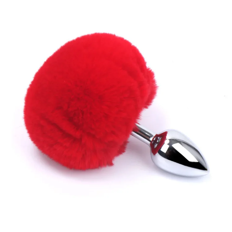 Adult Sex Toys Hair Ball Rabbit Tail Anal Plug Feather Pull Beads Metal Stainless Steel Anal Plug Unisex Backcourt Flirt Toys
