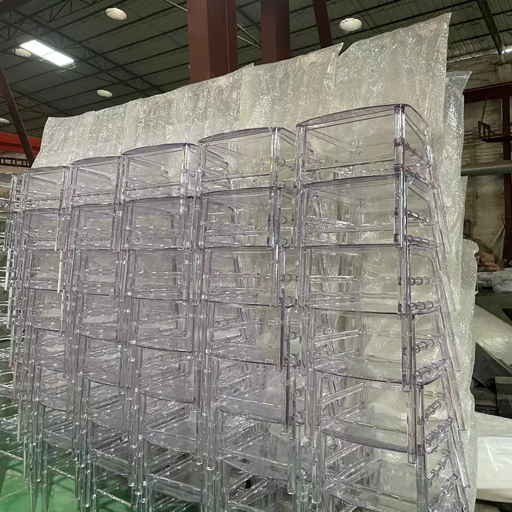 2023 Hot Selling Acrylic tiffany White Wedding Transparent Resin Phoenix Napoleon Wedding Chairs