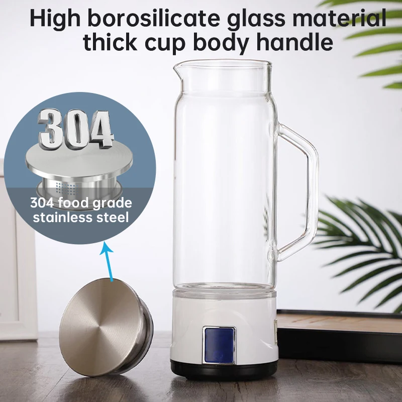 Household large capacity 1L hydrogen rich electrolysis water machine glass bottle electrolysis machine heat-resistant kettle