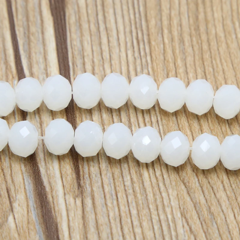 6x8mm Opaque Faceted Rondelle Beads Glass Beads for DIY Jewelry Making