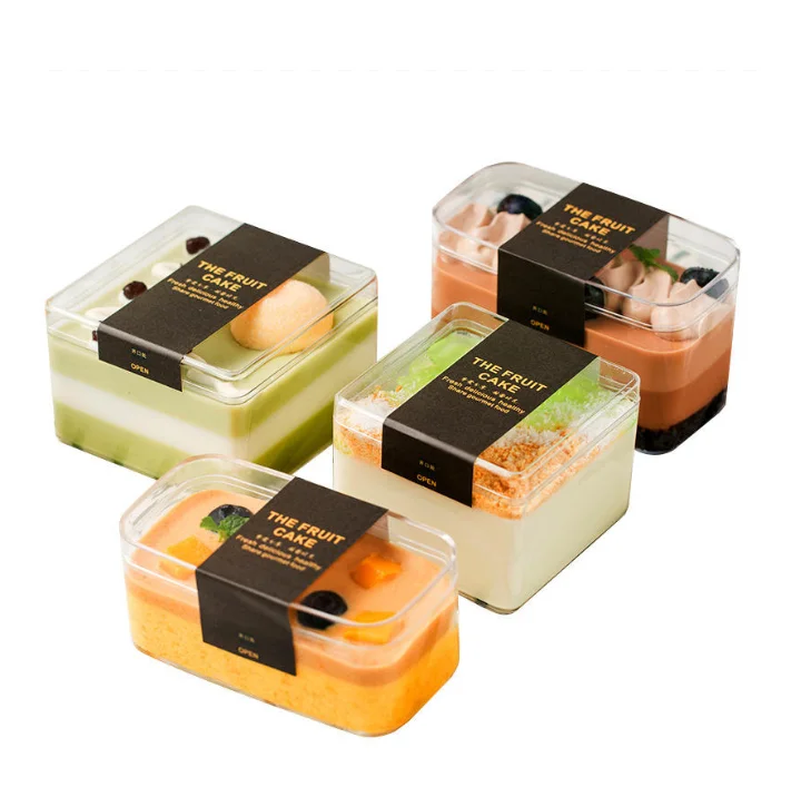 80mm Clear Cake Food Container Box Sweet Pastry Tiramisu Biscuit Acrylic Cake Box Sugar Nut Container