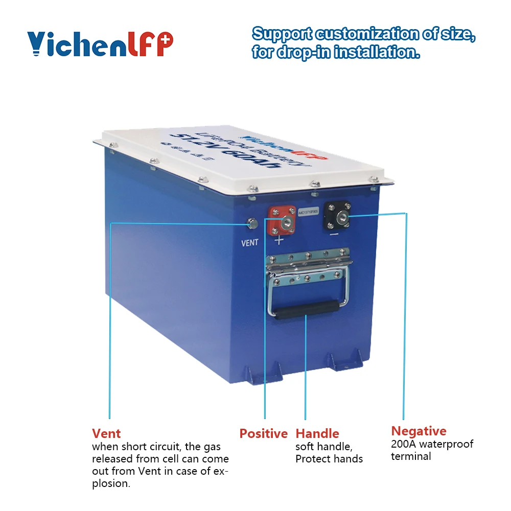 Long-lasting 48V 60Ah LiFePO4 Golf cart Battery 51.2V golf cart lithium batterie for 48v club car batteries