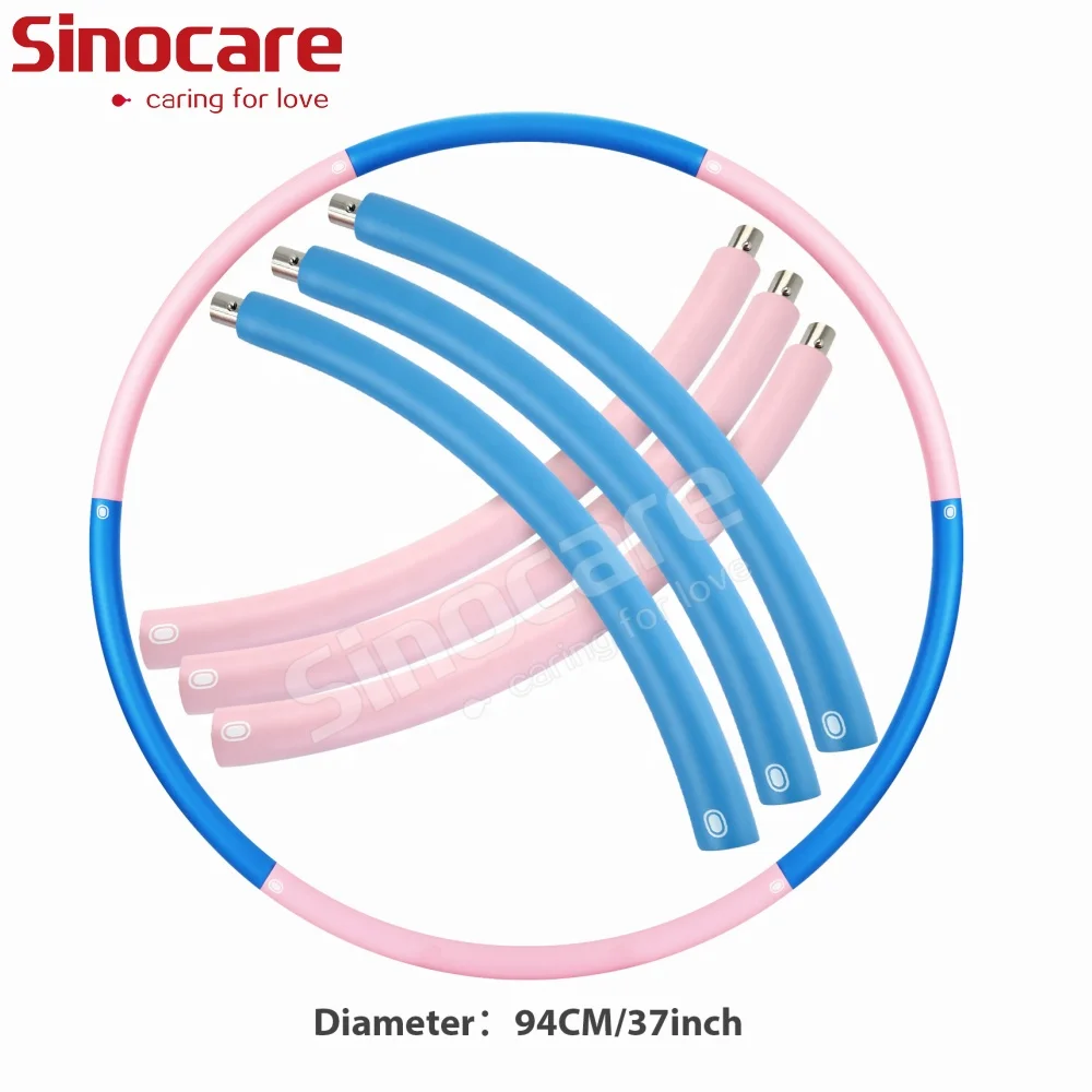 Sinocare Hula Ring Hoop 6 Section Pink Hula Ring Hoop Detachable Detachable Weighted Hula Ring Hoops Exercise