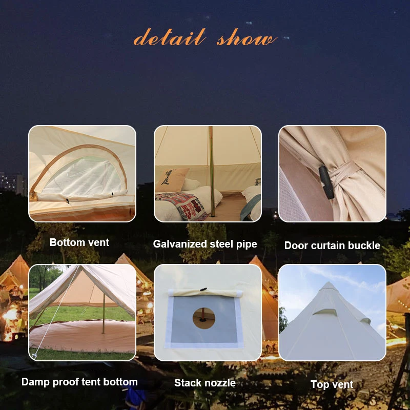 High Quality Outdoor Waterproof Camping 3 Season Yurt Luxury Outdoor Glamping Mongolian Yurt Tent