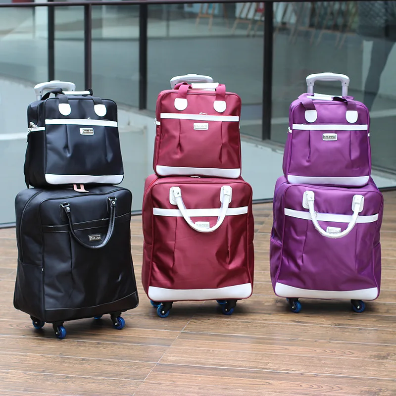 4 Wheels Luggage with Handbag Set Suitcase Spinner Softshell lightweight Expandable Rolling Travel Jungle Softside Upright 2PCS