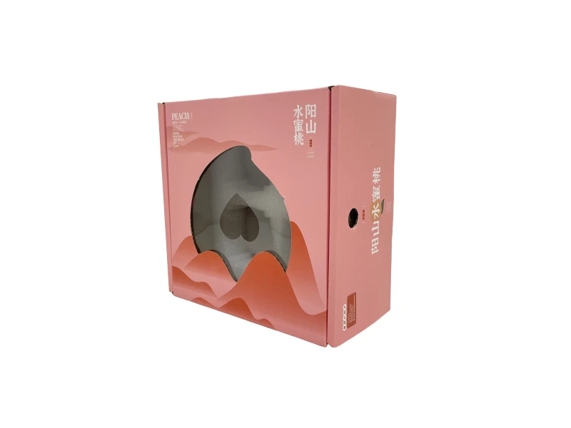 Factory customization juicy peach fruit foods with window carton shipping mailer boxes