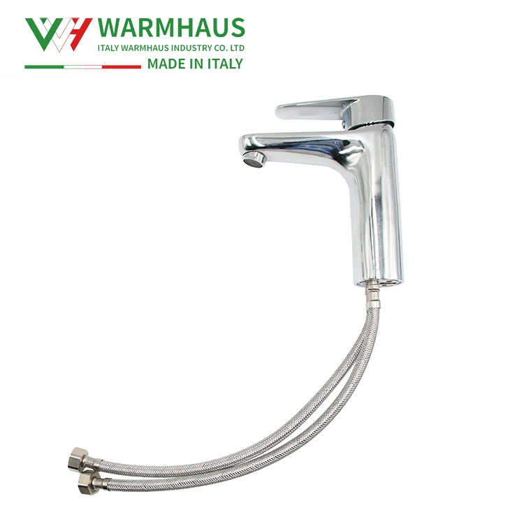 WARMHAUS Zinc Alloy Body Basin Faucet Copper Core Aluminum Wire Braided Tube Basin Faucet