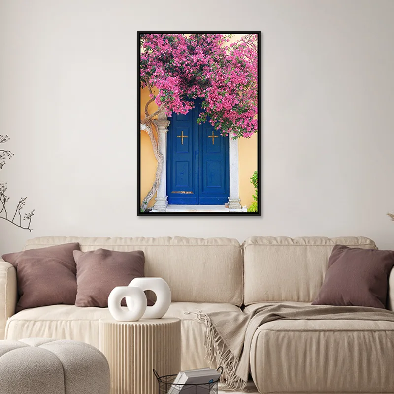 Mediterranean Scenery Canvas Art Painting By Numbers Wall Art Sets for Room Home Decor Purple Blue Landscape Framed Canvas