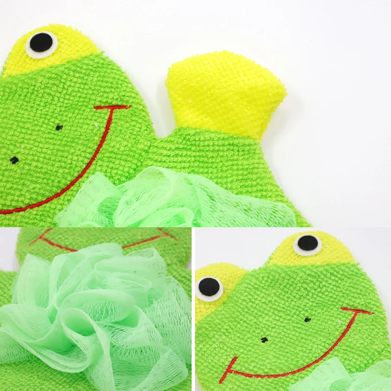 4pcs Cartoon Kid Bath Glove Safe Children Bath Glove Bath Scrubber Glove