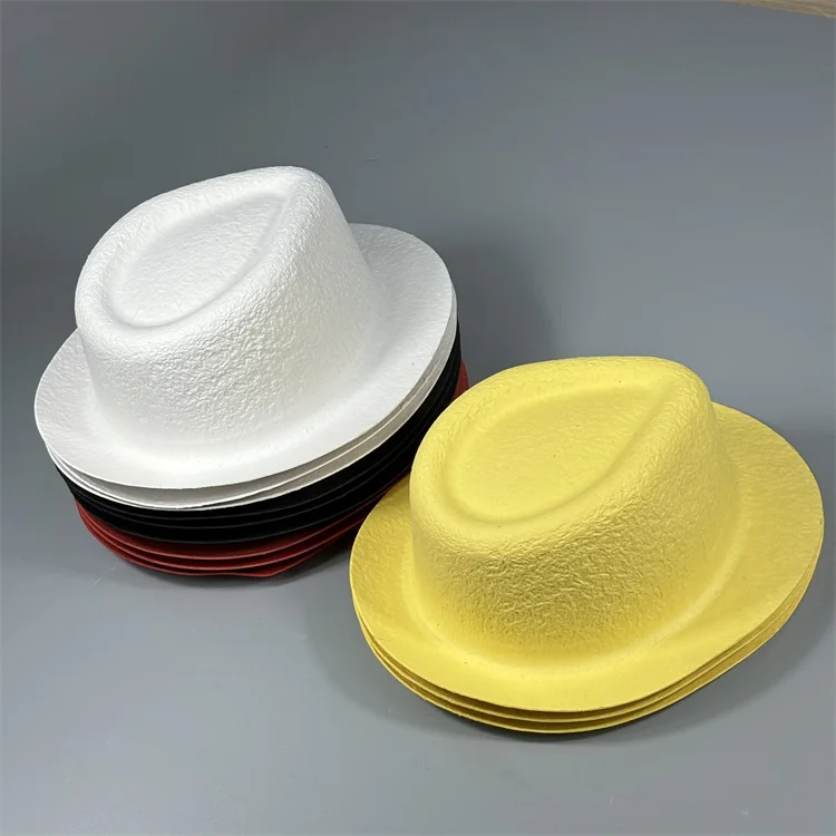 Children moulded fire hat cap helmet degradable material pulp hat graffiti can be painted cap