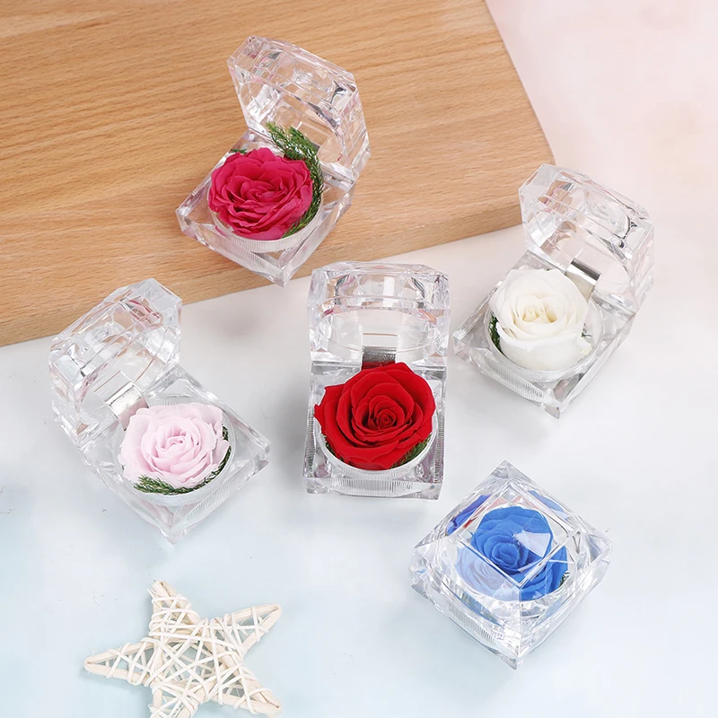 2022 Wholesale decorative flowers Forever rose bear Natural Eternal Preserved Flocking teddy for Valentines day gift