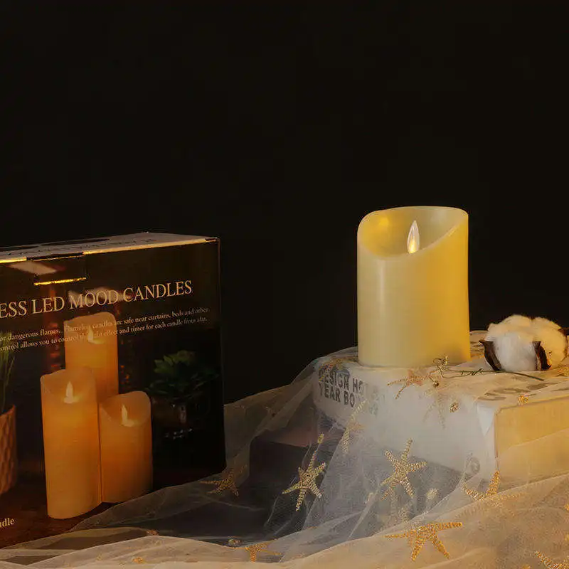 Most Popular Ivory Color Plastic Flameless Electric Flickering Candle Led Wedding Candles With Battery Operated