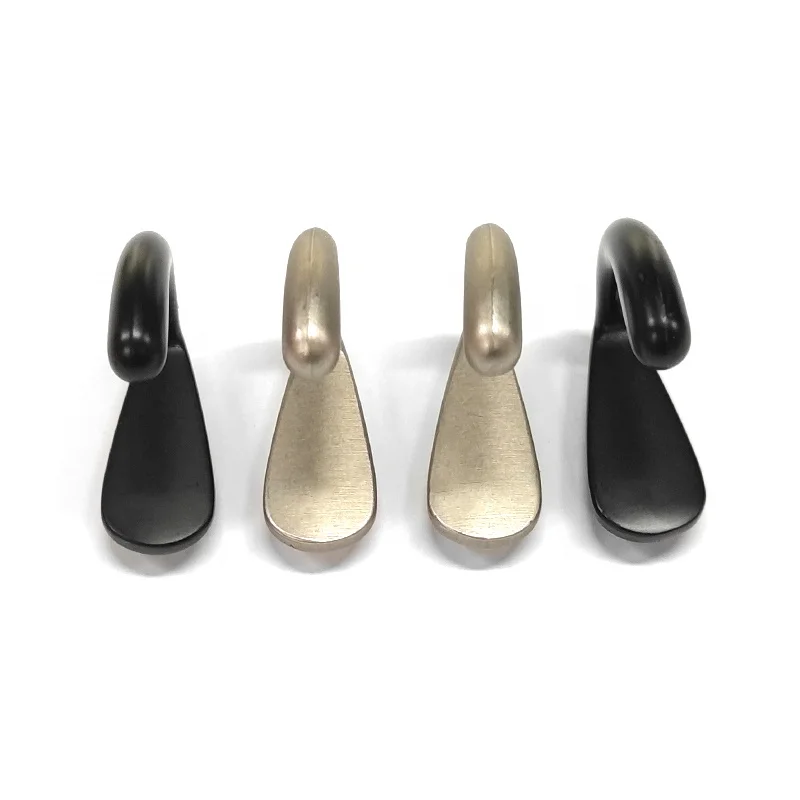 Modern Style Gold Black Cloth Coat Wall Hooks Hangers Heavy Duty Zinc Alloy Metal Wall Mounted Double Prongs Gold Wall Hooks