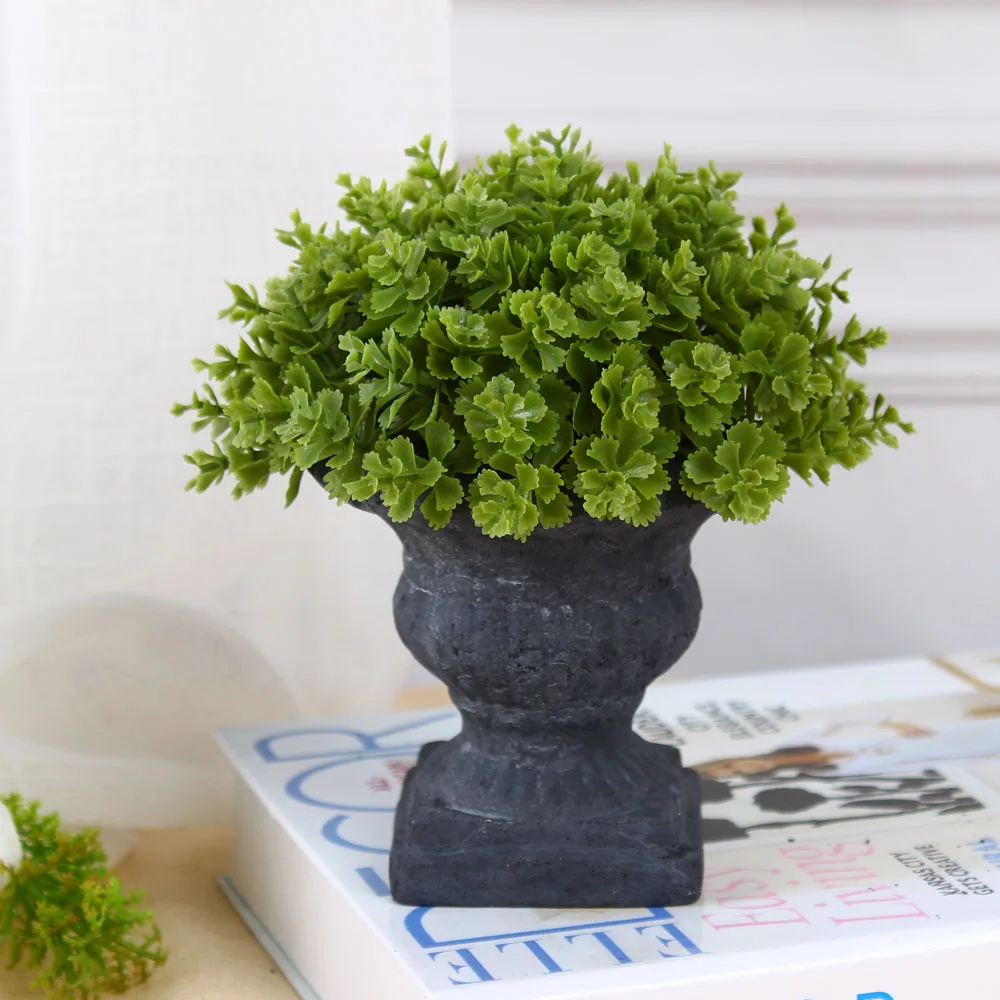 custom Succulent cactus desktop decoration lavender bonsai artificial plant potted with Cement basin