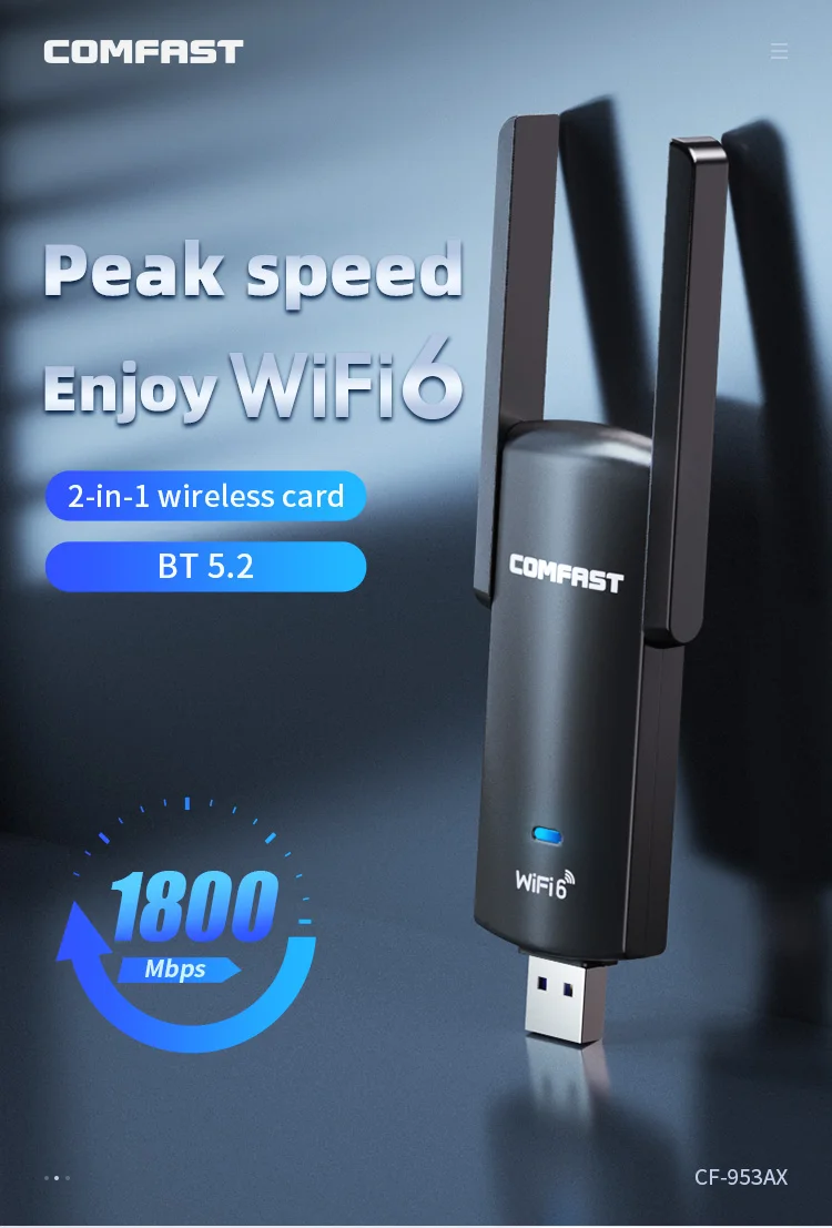 COMFAST CF-953AX Dual Band Wifi 6 USB Wireless Wifi Adapter Wi-fi Network LAN Card PC WIFI Receiver