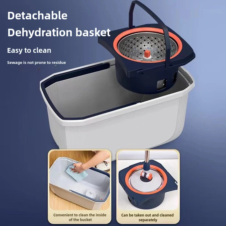 high quality magic 360 spin easy clean cyclone floor cleaning mop and bucket set with big wheels stainless steel wringer