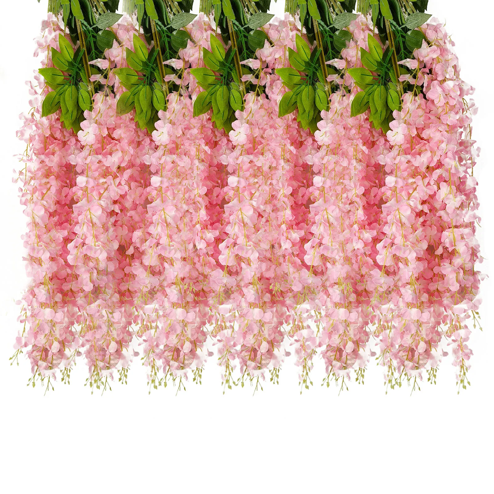 6pcs/pack Wholesale Party Decoration Garland Hanging Silk Wisteria Flower Strings Artificial Marigold Garland For Wedding